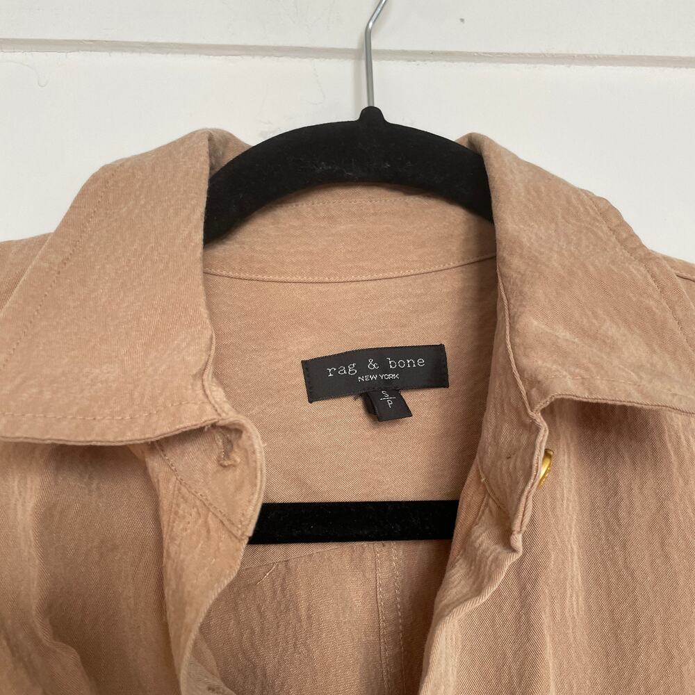 Rag & Bone Roxanne Midi Dress Utility Button Down Collared Casual Tan sz S - Picture 5 of 10